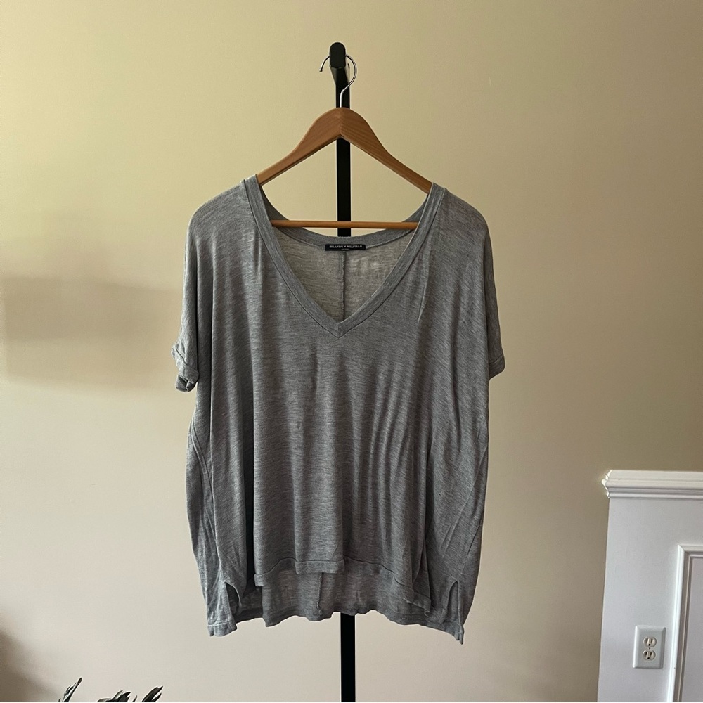 Brandy Melville Gray Boxy Short Sleeve Tee